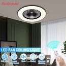 Ljojo 56cm Round LED Ceiling Fan with Remote Control and Modern Design