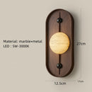 Ljojo Marble Wall Light Coffee Metal, Warm White Sconce for Home Decor