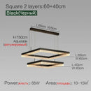 Nordic Square Pendant Lights Dimmable for Living Room - Ljojo