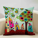 Hand-Painted Retro Country Linen Cushion Cover by Ljojo