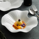 Ljojo Lotus Leaf Ceramic Soup Plate Set for Molecular Cuisine
