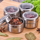 Ljojo Stainless Steel Magnetic Wall-mounted Seasoning Jar Kitchen Spice Storage Box