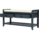 Ljojo™ Shoe Bench with Cushioned Seat, 2 Drawers, Slatted Shelf