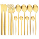 Ljojo Luxury Matte Stainless Steel Cutlery Set - 16 Piece Kitchen Tableware Silverware Set