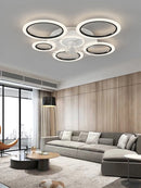 Ljojo Modern Acrylic Iron Ceiling Fan Light with Dimmable Remote Control