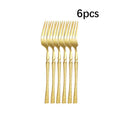 Ljojo 30-Piece Stainless Steel Tableware Set with Golden Waist Design