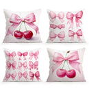 Cherry & Bowknot Pattern Pillowcase – Ljojo Decorative Cushion Cover