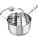 Ljojo 3-qt Stainless Steel Stew Pot with Lid, Induction Compatible, Thick Bottom
