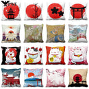 Ljojo Lucky Cat Japanese Style Sofa Bed Pillow Cover: Mount Fuji Japanese Art