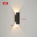 Ljojo 18W LED Black Wall Lamp Outdoor Waterproof Aluminum Wall Lights