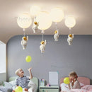 Ljojo Modern LED Astronaut Balloon Chandelier for Children's Nursery Room Decor