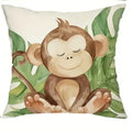 Jungle Animals Cartoon Print Pillowcase by Ljojo - Sofa, Bedroom, Car Cover