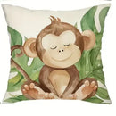 Jungle Animals Cartoon Print Pillowcase by Ljojo - Sofa, Bedroom, Car Cover