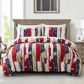 Geometric Boho Duvet Set + Pillowcase, 2/3pc Polyester Bedding, Single King Size, Ljojo Brand