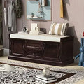 Ljojo™ Entryway Storage Bench with Drawers & Cabinets, Removable Cushion - End of Bed Bench