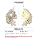 Golden Peacock Wall Lamp for Living Room by Ljojo - Retro Headboard Restaurant Bar Decor