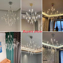 Ljojo Luxury Crystal Chandelier for High Floors with Starlight LED Lighting