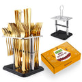 Ljojo 24-Piece Stainless Steel Hammer Pattern Cutlery Set
