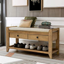 Ljojo™ Entry Shoe Bench with Cushioned Seat, 2 Drawers & Slatted Shelf