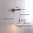 Ljojo LED Wall Light Fixture Switch Stair Lighting Round Ceramic Wood Bedside Lamp