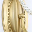 French Cream Style Wall Lamp with Flower Pearls for Bedroom from Ljojo