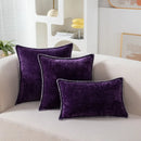 Ljojo Luxury Chenille Pillow Cover with Velvet Stitched Edge