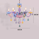 Ljojo Macaron Crystal Chandelier Girls Room Princess Light Fixture