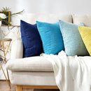 Blue Corduroy Cushion Cover 30x30cm - Ljojo Home Decor Pillowcase