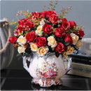 Ljojo™ Ceramic Vase & Flower Arrangement Set - Home Decor Crafts