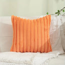 Ljojo Luxe Faux Fur Striped Throw Pillow Cover for Home Decor