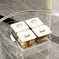 Ljojo 4/6 Grids Plastic Food Tray Dual Handle Snack Fruit Organizer