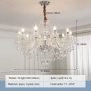 Ljojo European Lustre Crystal Chandelier White Glass Living Room Decor Bedroom Pendant Light