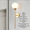 LED Glass Round Ball Wall Lamp Stylish Decorative Lighting for Bedroom Living Room by Ljojo