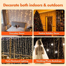 Ljojo LED Curtain Garland Lights with 8 Modes Remote Control for Festival and Christmas