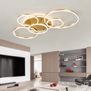 Ljojo LED Rings Chandelier: Modern Dimmable Ceiling Lighting for Living Room
