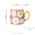 Ljojo 16oz Hand Drawn Ceramic Mug, Breakfast Cereal Coffee Cup