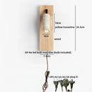 Ljojo LED Wooden Wall Light Fixture with Pull Chain Switch for Bedroom