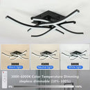 Ljojo 28W Curved LED Ceiling Light with Remote Dimming for Home Spaces