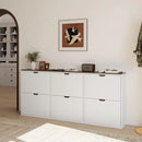 Ljojo™ Shoe Storage Cabinet with 6 Adjustable Drawers, Handleless Design - White