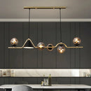 Nordic Glass Ball Pendant Lights: Long LED Chandeliers by Ljojo