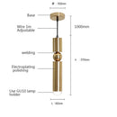 Ljojo Metal Bullet Pendant Chandelier for Bedroom Dining Kitchen GU10 Lustre Light