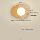 Ljojo LED Wall Light White Glass Wood Yellow Travertine Japan Style