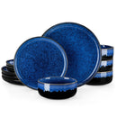 Ljojo 12/18 Piece Blue Klin Change Glaze Dinnerware Set