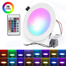 Ljojo 10W/15W Dimmable RGB LED Ceiling Downlight with IR Remote Control