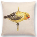 Birds Painting Cushion Cover - Ljojo Collection: Robin, Titmouse, Toucan, Sparrow, Firecrest, Cardinal, Bullfinch