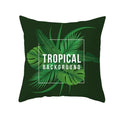 Flamingo Flower Rainforest Cushion Cover with Tropical Plant Animal Pattern by Ljojo
