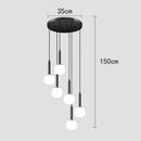 Ljojo LED Ring Stairs Pendant Light Chandelier for Living Room Dining Room Lighting