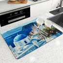 Ljojo Mediterranean Landscape Oil Painting Absorbent Mat
