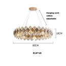 Dimmable LED Crystal Chandelier Hanging Lamp Linear Round Square For Dining Room by Ljojo.