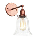 Ljojo Loft Rustic Clear Glass LED Wall Light - Industrial Style Iron Wall Lamp